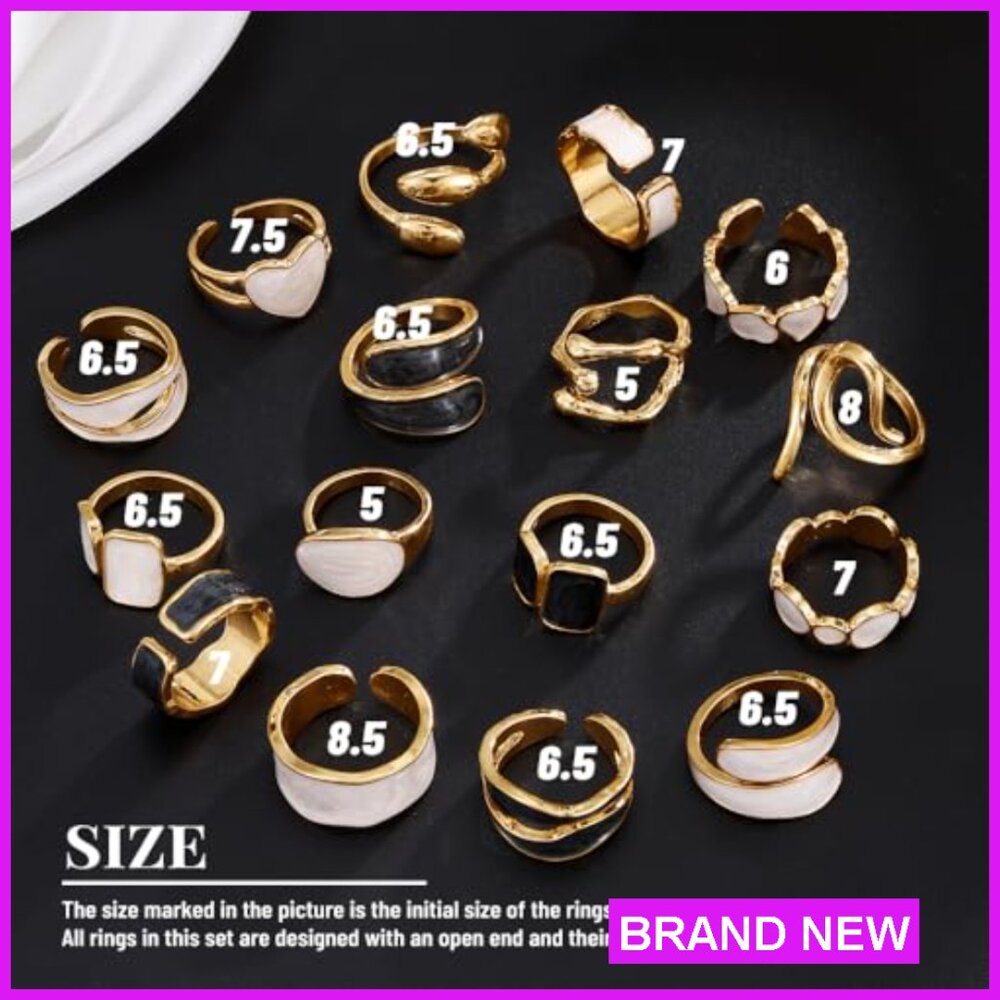 Stackable Dainty Adjustable Rings Set Trendy Mini… - image 6